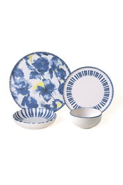 Hermia X0001698000000000000000000 Vajilla de Gres Cerámico 24 Piezas Azul y Blanco